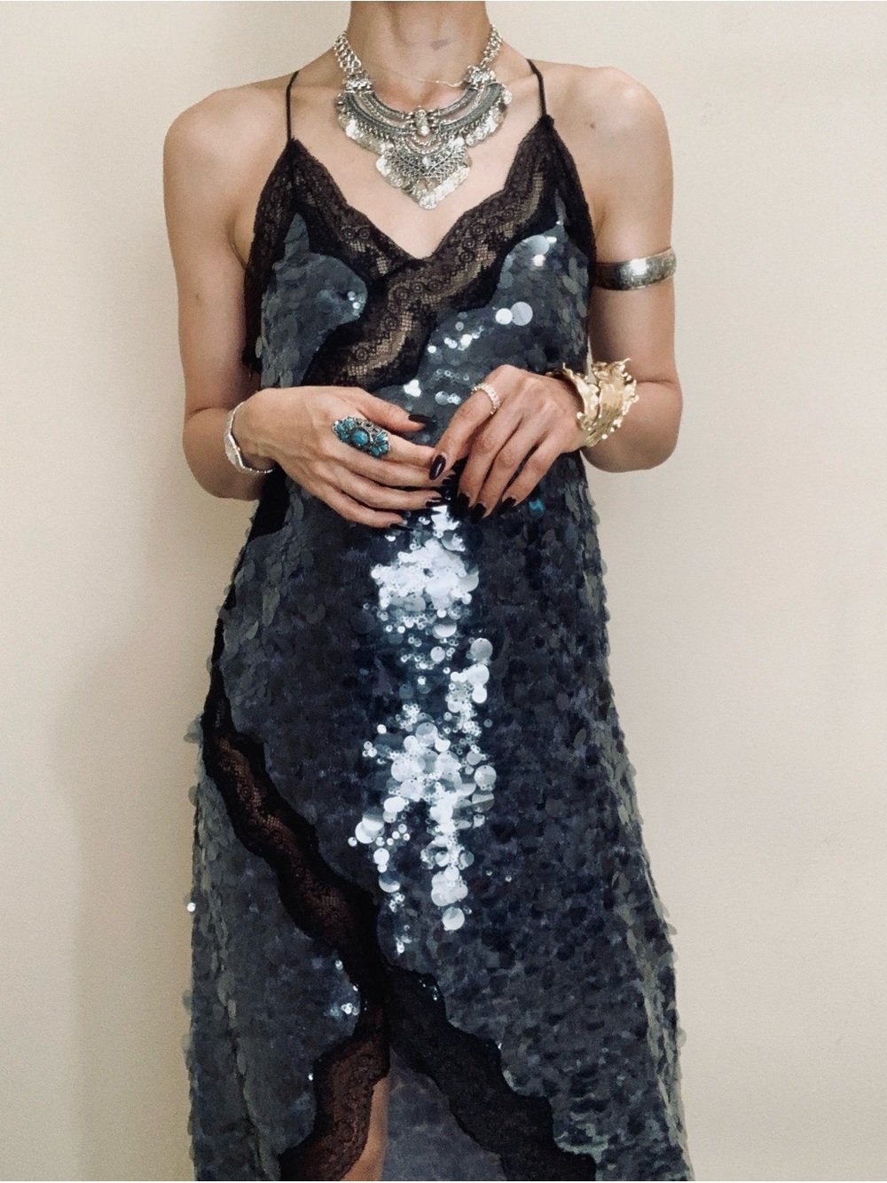 Brand New Zara sequins maxi dress size L - Picture 3 of 14